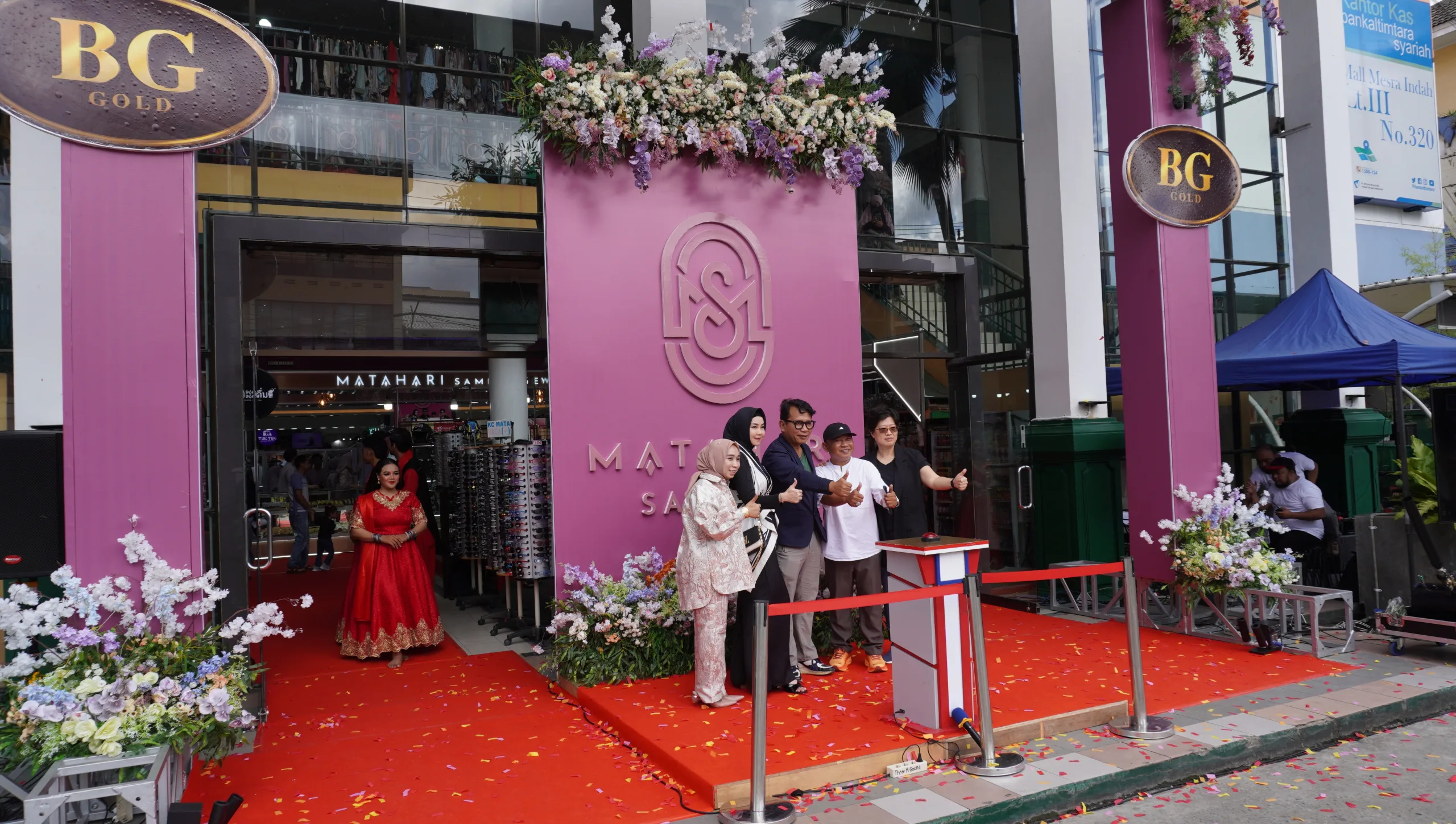 SUKSES PEMBUKAAN OUTLET TOKO EMAS MATAHARI SAMAR BERSAMA BG GOLD DI MALL MESRA