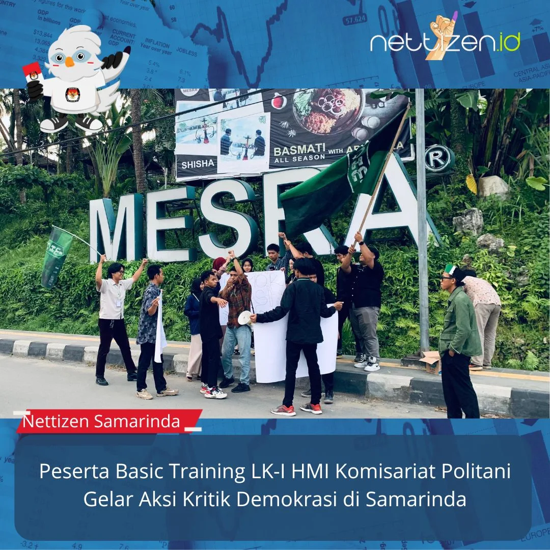Peserta Basic Training LK-I HMI Komisariat Politani Gelar Aksi Kritik Demokrasi di Samarinda