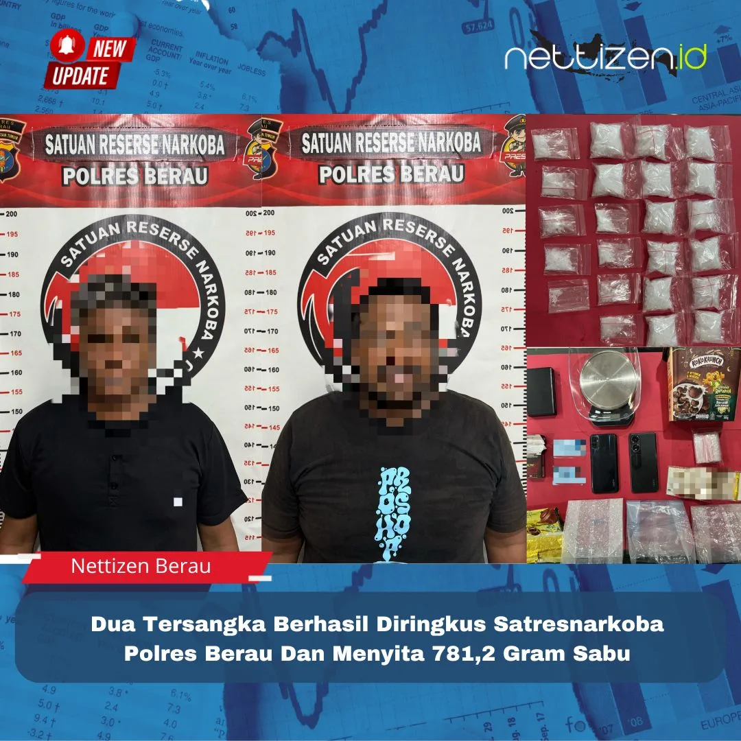 Dua Tersangka Berhasil Diringkus Satresnarkoba Polres Berau Dan Menyita 781,2 Gram Sabu