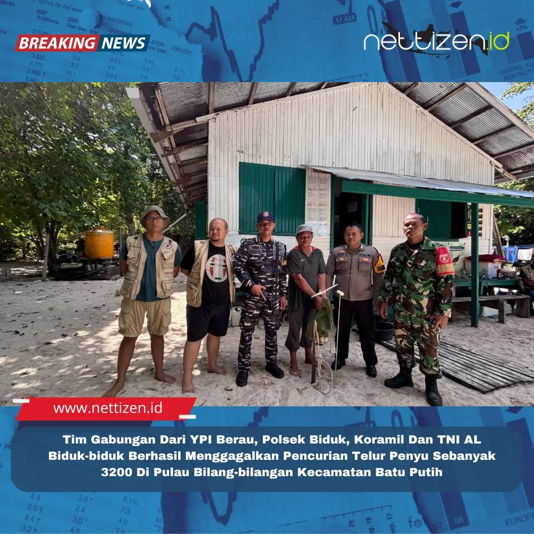 Tim Gabungan Dari YPI Berau, Polsek Biduk, Koramil Dan TNI AL Biduk-biduk Berhasil Menggagalkan Pencurian Telur Penyu Sebanyak 3200 Di Pulau Bilang-bilangan Kecamatan Batu Putih