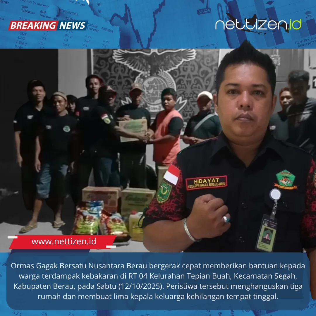 Gagak Bersatu Nusantara Berau Gerak Cepat Bantu Korban Kebakaran di Tepian Buah